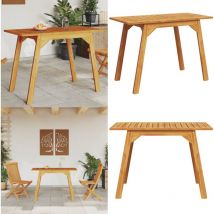 Table à manger de jardin 110x56x75 cm bois massif d'acacia - Table à Manger Extérieur - Table Jardin Acacia - Mobilier De Jardin Rustique - Table