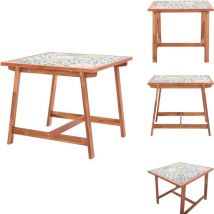 Table à manger de jardin 88x88x75 cm plateau carrelage - Table D'extérieur - Tables D'extérieur - Table D'extérieur En Bois - Tables D'extérieur En