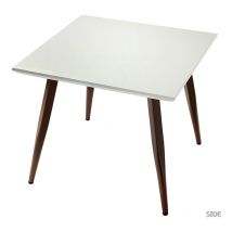 Hulala Home - Table à Manger Design Moderne, Table à Manger en Bois Blanc pour Cuisine et Salle à Manger 89 × 89 × 76 cm (l × p × h)