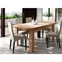 Mobimarket - Table de salle à manger extensible, couleur chêne canadien, Dimensions 140 x 78 x 90 cm