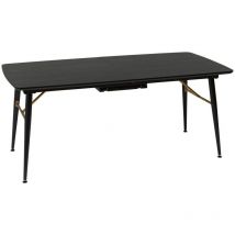 Table à manger extensible Aubrey noir 180x220cm Atmosphera Créateur D'intérieur