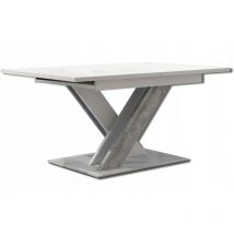 Dusine - table a manger extensible bruce - beton et blanc 140 - 180 cm