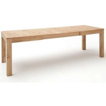 Pegane - Table à manger extensible en chêne blanchi - L.160 x H.79 x P.90 cm