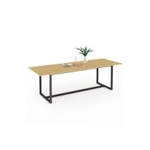 Table à manger extensible rectangle detroit 8-12 personnes design industriel 200-250 cm