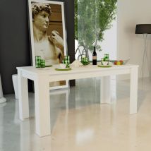 Web Furniture - Table à manger extensible salon moderne en bois blanc Jesi Larch