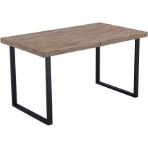 Fijalo - Table à manger extensible Steve Chêne miel / Noir