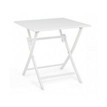 Table d'extérieur pliante en aluminium blanc ELIN 70x70x h71 cm