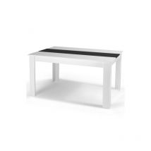 Idmarket - Table à manger rectangle georgia 6 personnes blanche et noire 140 x 90 cm