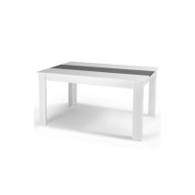 Idmarket - Table à manger rectangle georgia 8 personnes blanche et grise 160 x 90 cm