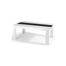 Idmarket - Table à manger rectangle georgia 8 personnes blanche et noire 160 x 90 cm