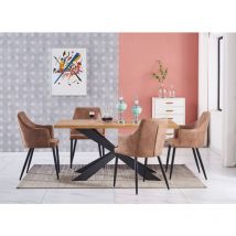 Life Interiors - Ensemble de salle à manger Duke lux Zarah - une table à manger en bois de chêne et un ensemble de 4 chaises de salle à manger en