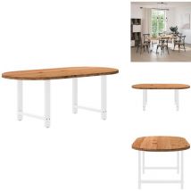 Table à manger marron clair bois de chêne massif ovale - Table à Manger - Tables à Manger - Table De Cuisine - Table à Dîner