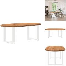 Table à manger marron clair bois de chêne massif ovale - Table à Manger - Tables à Manger - Table De Cuisine - Table à Dîner