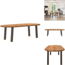 Table à manger marron clair bois de chêne massif ovale - Table à Manger - Tables à Manger - Table De Cuisine - Table à Dîner