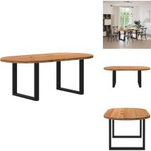 Table à manger marron clair bois de chêne massif ovale - Table à Manger - Tables à Manger - Table De Cuisine - Table à Dîner