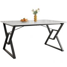 Arturesthome - Table à manger moderne en marbre - Pieds en métal, cadre stable