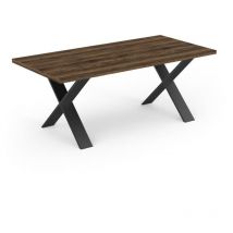 Demeyere - Table a manger monaco - Décor bois oak et noir - L180 x P90 x H74.8 cm