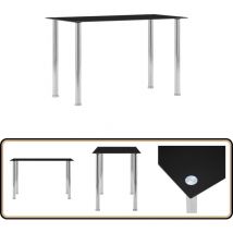 Table à manger Noir 120x60x75 cm Verre trempé - Table à Manger - Table Moderne - Table Noire - Table Design - Table Extensible