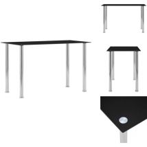 Table à manger Noir 120x60x75 cm Verre trempé - Table à Manger - Table Moderne - Table Noire - Table Design - Table Extensible