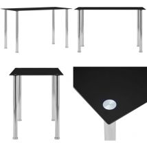Table à manger Noir 120x60x75 cm Verre trempé - Table à Manger - Table Moderne - Table Noire - Table Design - Table Extensible - Home & Living