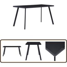 Table à manger Noir 140x70x75 cm Verre trempé - Table à Manger - Table Noire - Table Industrielle - Table En Verre Trempé - Table Extensible