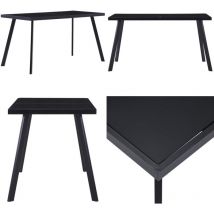 Vidaxl - Table à manger Noir 140x70x75 cm Verre trempé - Table à Manger - Table Noire - Table Industrielle - Table En Verre Trempé - Table Extensible