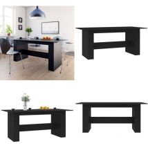 Table à manger Noir 180x90x76 cm Bois d'ingénierie - Table à Manger - Table Noir - Table Design - Table Moderne - Table Extensible - Home & Living