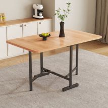Table à manger Pliable en mdf 4 personnes,Table de rangement Rectangulaire Style simple,Pieds en métal noir,Naturel 120x80x75cm