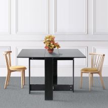 Sifree - Table a manger pliante de 4 a 6 personnes contemporain melaminee -noir- 103 x 76 cm