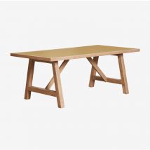 Table à manger rectangulaire 200x100 cm en bois d'acacia et carrelage Dubai Sklum Jaune Laiton