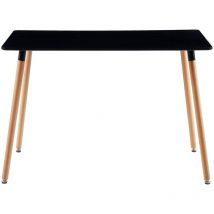 Table à Manger Rectangulaire en Bois - Style Scandinave Simple à Quatre Pieds - 110 x 70 x 73 cm - Noir