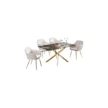 Homy France - Table Repas jessica Gold Transparent