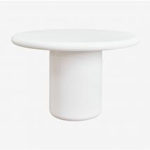 Table à manger ronde en ciment Namara Sklum Blanc Ø120 cm