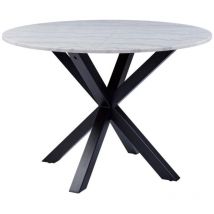 Table à manger ronde en marbre blanc L110 4 personnes - NEIVA