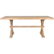 Table à manger, table de repas en bois coloris naturel - longueur 200 x profondeur 100 x Hauteur 80 cm
