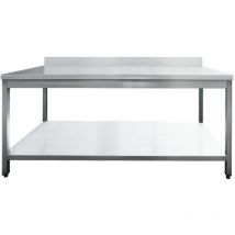 Skyrainbow - Table à plancha tout inox 2 plateaux Longueur 120 cm