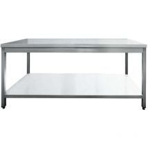 Skyrainbow - Table à plancha tout inox 2 plateaux sans rebord