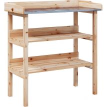 Table à plantes avec étagères 78x38x82,5cm bois de sapin solide Vidaxl
