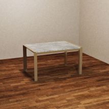 Toscohome - Table à rallonge avec plateau ciment et piétement gris tourterelle 130x80 cm - Golia