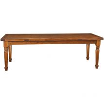 Biscottini - Table à rallonge bois massif de tilleul, avec finition noyer L250xPR100xH80 cm