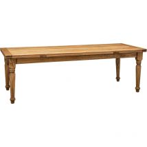 Biscottini - Table à rallonge bois massif de tilleul, finition naturelle