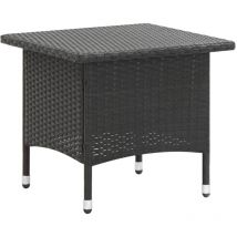 Table à thé Noir 50x50x47 cm Résine tressée vidaXL