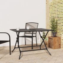 Furniture Limited - Table de jardin pliable anthracite 110x80x72