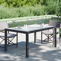 Furniture Limited - Table de jardin 150x90x75cm Verre trempé et