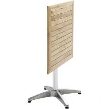 Oviala - Table aluminium et bois carrée et plateau inclinable 70 x 70 x 70 cm