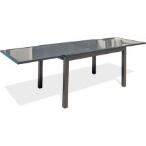 Dcb Garden - tolede - Table de jardin 10 places en aluminium anthracite et plateau verre