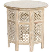 Dkd Home Decor - Table Auxiliaire Mangue 53X53X53 Floral Marron