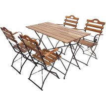 Décoshop26 - Table avec 4 chaises pliable de jardin terrasse balcon 040006693