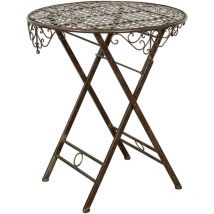 Biscottini - Table basse pliante en fer forgé, Table ronde de jardin, Bar et Restaurant, Table à thé décorative d'extérieur décoratif