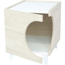 Table avec trou pour animaux de compagnie en blanc 50x40x40cm - Wellhome